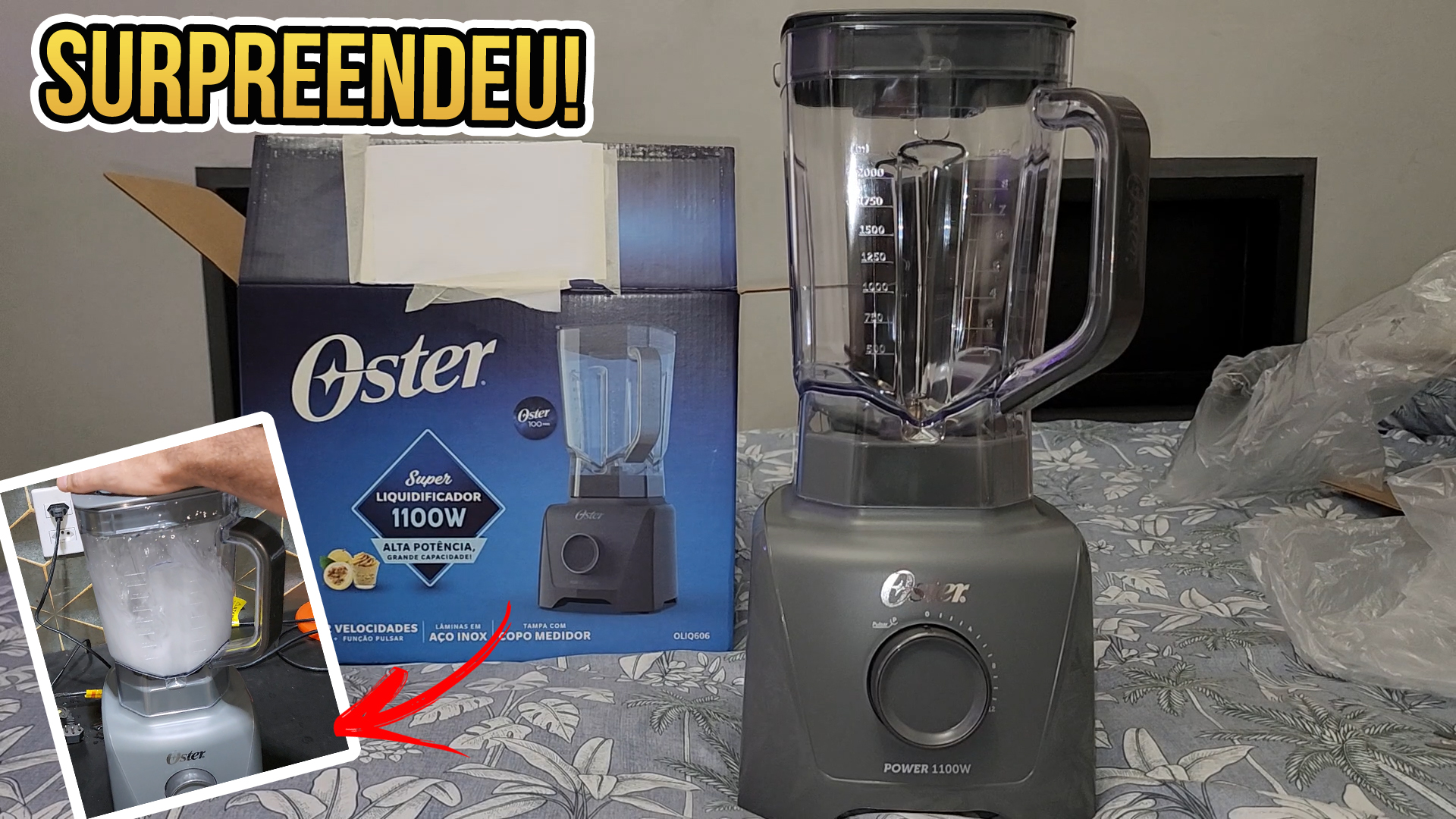 LINDO, GRANDE E POTENTE ! Liquidificador Oster 1100 Full 3,2L