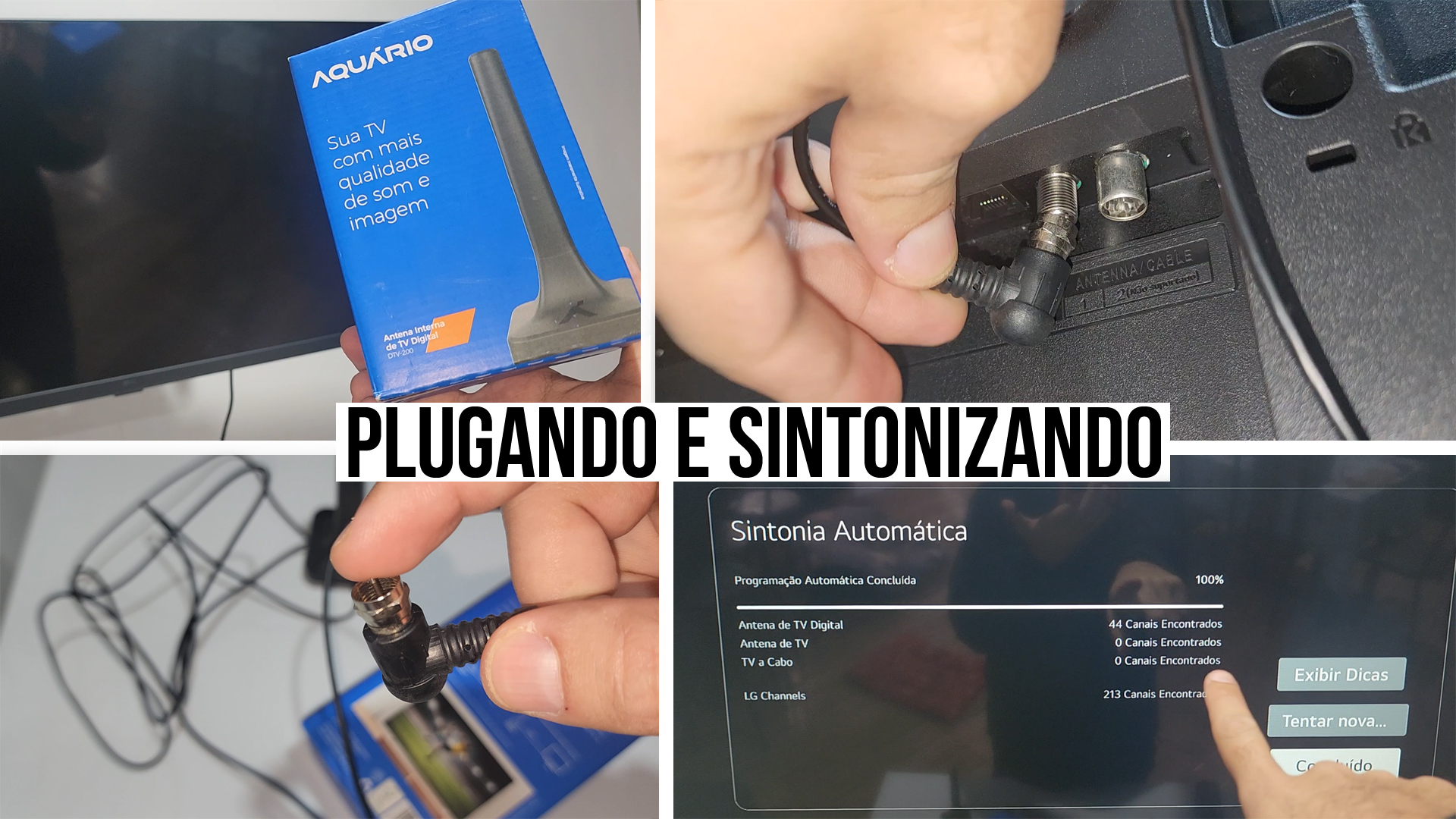 COMO PLUGAR ANTENA NA TV LG + COMO SINTONIZAR CANAIS