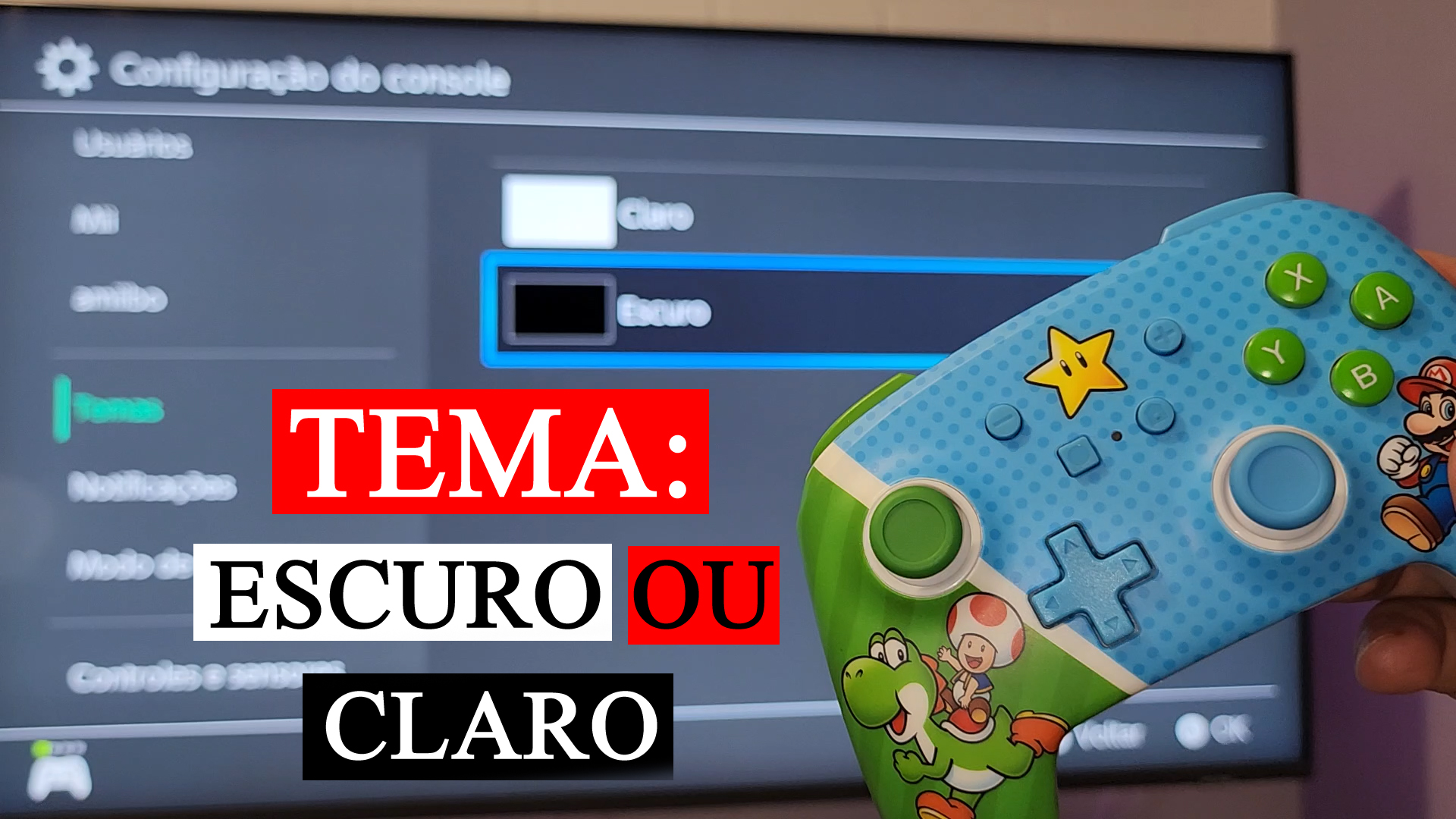 COMO ALTERAR TEMA do console NINTENDO SWITCH ( CLARO OU ESCURO )