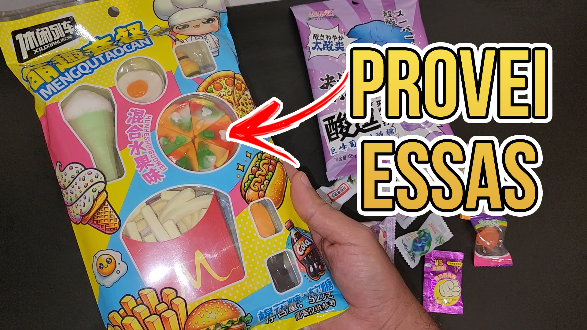 🍬 PROVANDO BALAS CHINESAS MARSHMALLOW FORMATO FAST FOOD