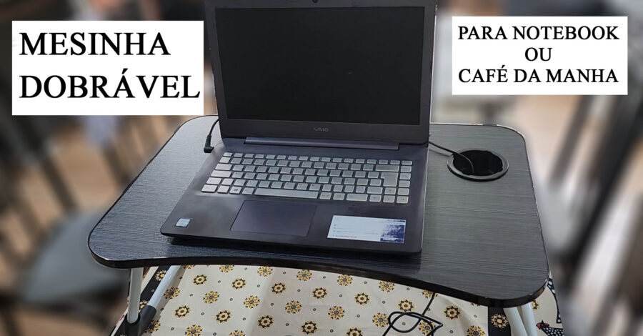 DETALHES DA MESINHA PORTÁTIL PARA NOTEBOOK COM GAVETA, PRA HOME OFFICE OU CAFÁ DA MANHÃ ( UNBOXING )