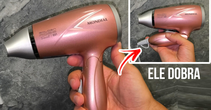 COMO É O SECADOR DE CABELOS MONDIAL GOLDEN ROSE TRAVEL ÍON