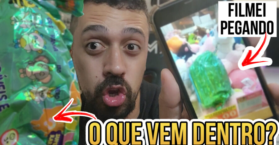 PEGUEI UMA EMBALAGEM SURPRESA NA MÁQUINA DE PELÚCIA