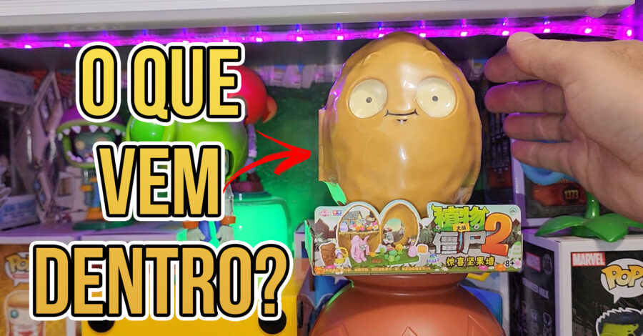 O QUE VEM DENTRO DA NOZ GIGANTE DO PLANTS VS ZOMBIES ( ESTATUETA COLECIONAVEL )