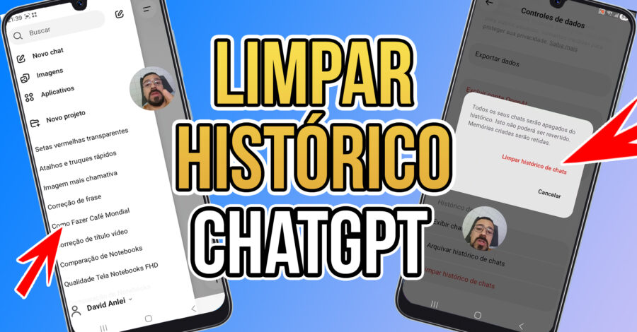 COMO EXCLUR HISTÓRICO DE PESQUISAS INTEIRO CHATS DO ChatGPT ?