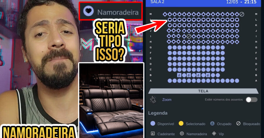 O QUE É POLTRONA NAMORADEIRA NO CINEMA ( LEGENDA CORAÇÃO )