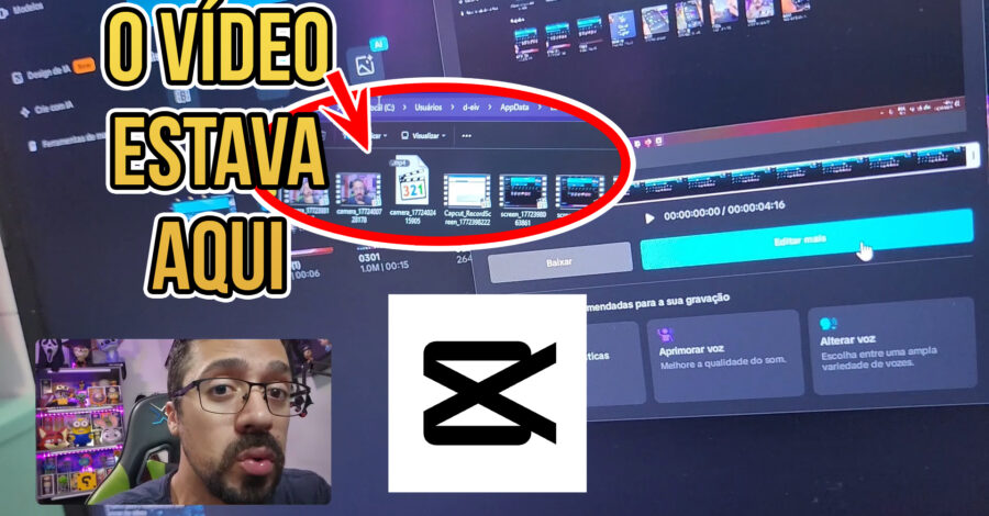 VÍDEO DE GRAVAÇÃO DE TELA DO CAPCUT SUMIU? DICA DE COMO ENCONTREI
