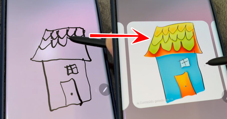 VOCÊ DESENHA E O IA TRANSFORMA FUNÇÃO ESBOÇO PARA IMAGEM SAMSUNG GALAXY S 22, 23, 24, 25 OU 26 ULTRA