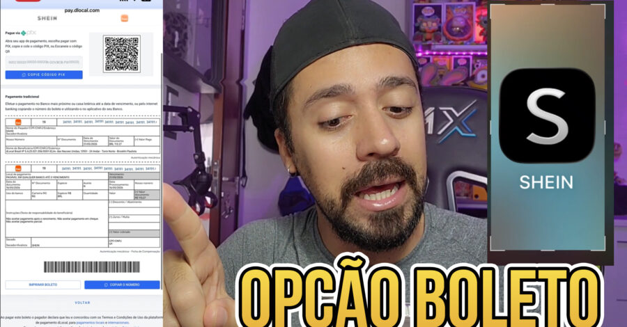 ONDE APARECE A OPÇÃO DE BOLETO NA SHEIN ?