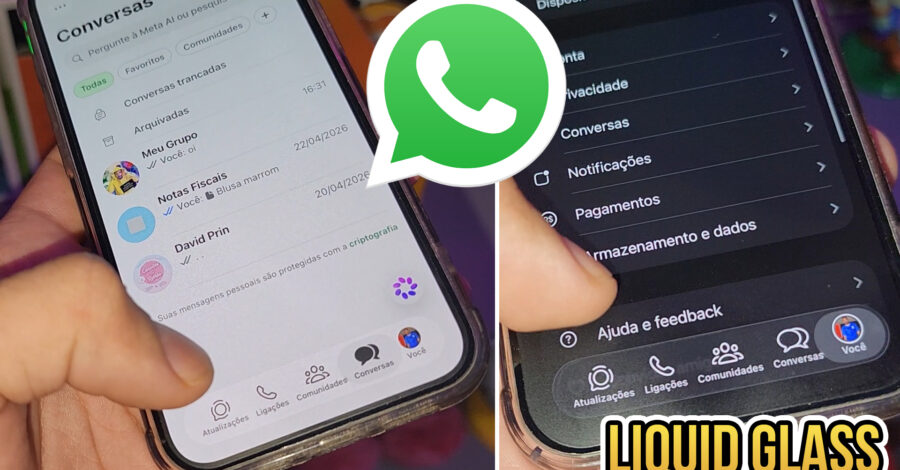 FINALMENTE CHEGOU O LIQUID GLASS NO WHATSAPP
