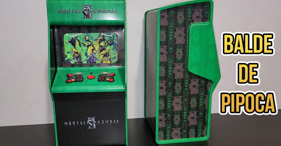 É DE METAL! VEJA DETALHES DO NOVO BALDE DE PIPOCA DO MORTAL KOMBAT 2