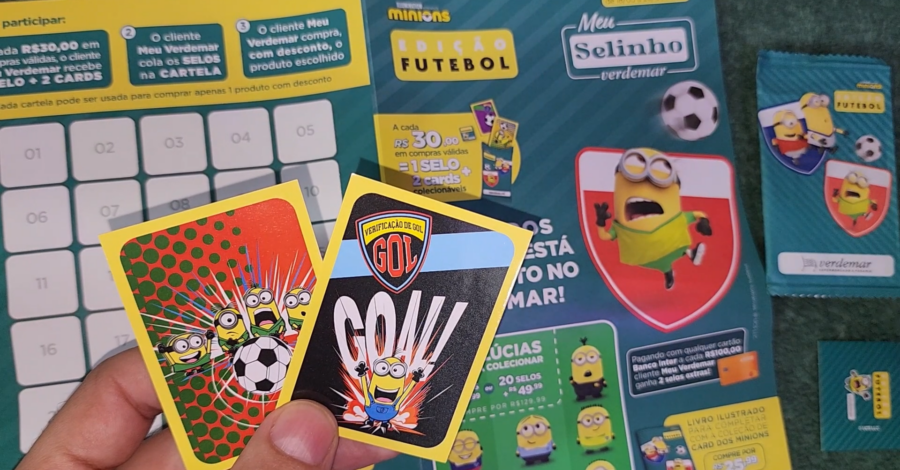 ABRINDO PACOTINHO COM CARTINHA ( CARD ) MINIONS EDIÇÃO FUTEBOL – MEU SELINHO VERDeMAR