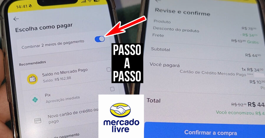 COMO PAGAR COM 2 MEIOS DE PAGAMENTO NO MERCADO LIVRE… EX: PIX E CARTÃO DE CRÉDITO