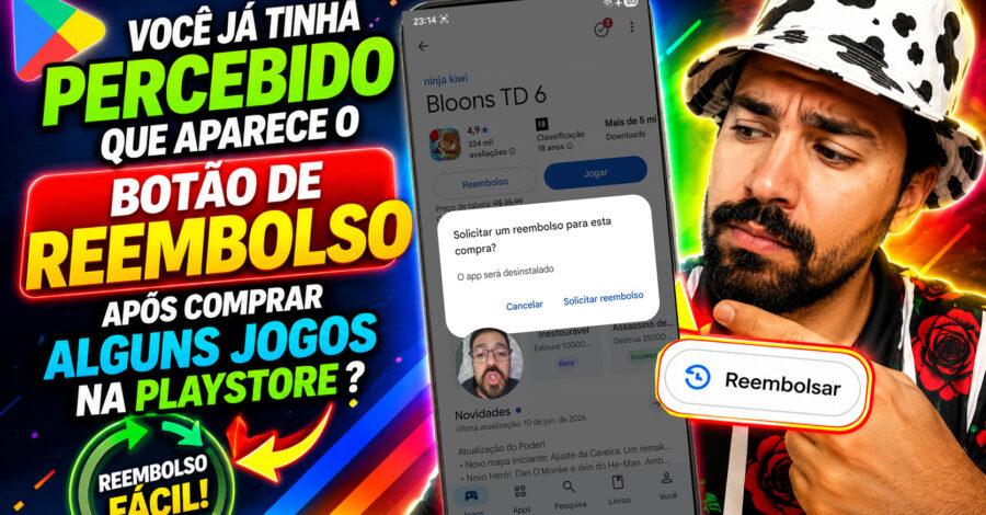 VOCÊ JÁ TINHA PERCEBIDO QUE APARECE O BOTÃO DE REEMBOLSO APÓS COMPRAR ALGUNS JOGOS NA PLAYSTORE ?