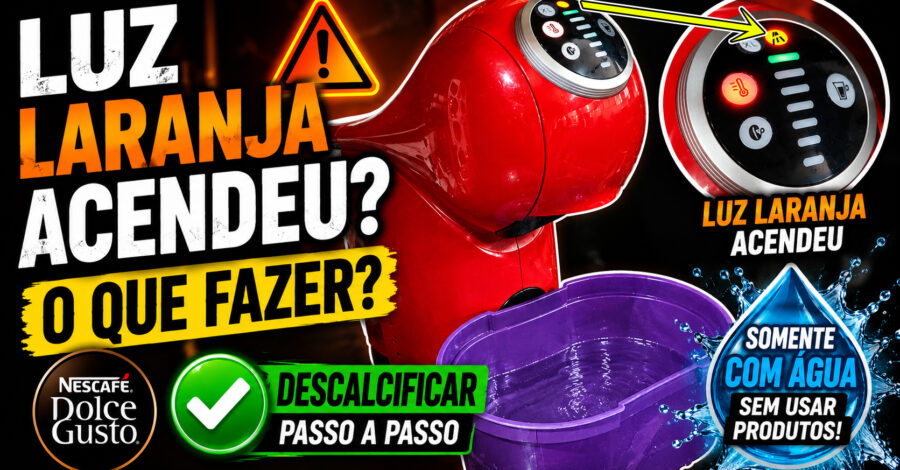LUZ LARANJA ACENDEU O QUE FAZER? DESCALCIFICAR SOMENTE COM ÁGUA SEM USAR PRODUTOS NA DOLCE GUSTO