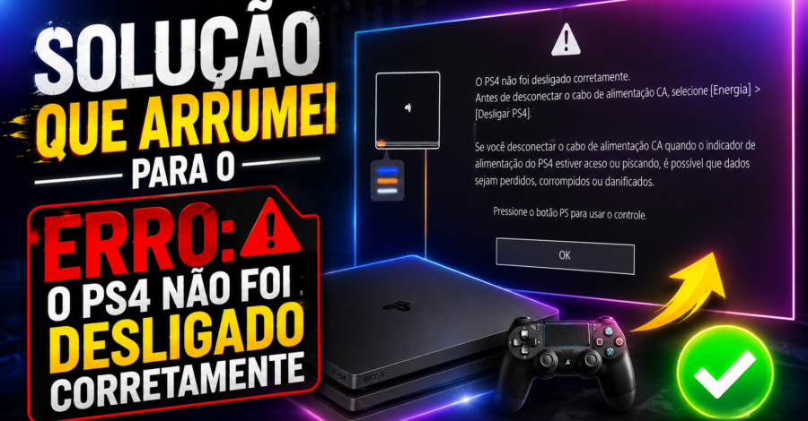 ⚠️ SOLUÇÃO QUE ARRUMEI PARA O ERRO : O PS4 NÃO FOI DESLIGADO CORRETAMENTE