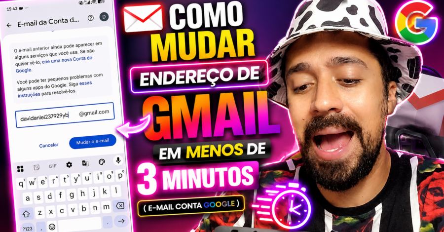 ✉️ COMO MUDAR ENDEREÇO DE GMAIL EM MENOS DE 3 MINUTOS ( E-MAIL CONTA GOOGLE )