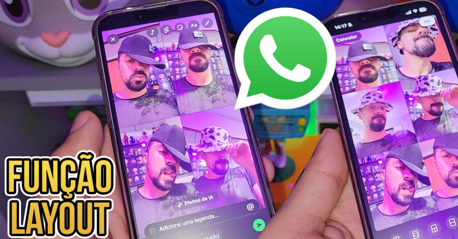 COMO COLOCAR VÁRIAS FOTOS NO MESMO STATUS DO WHATSAPP ( função layout )