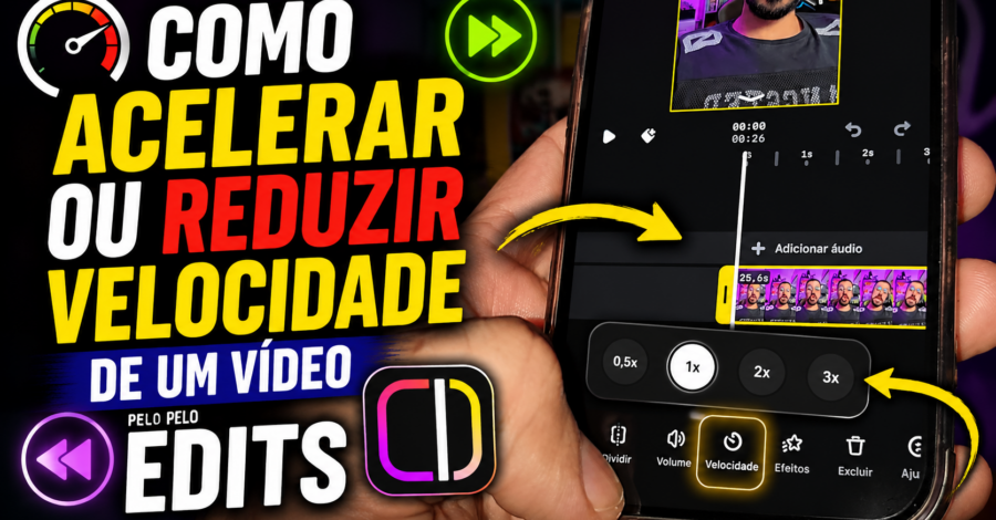 COMO ACELERAR OU REDUZIR VELOCIDADE DE UM VÍDEO PELO EDITS