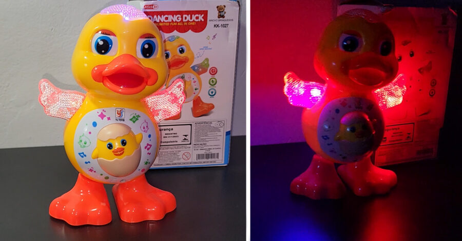 COMO FUNCIONA O BRINQUEDO PATO DANÇANTE COM LUZES ( dancing duck )