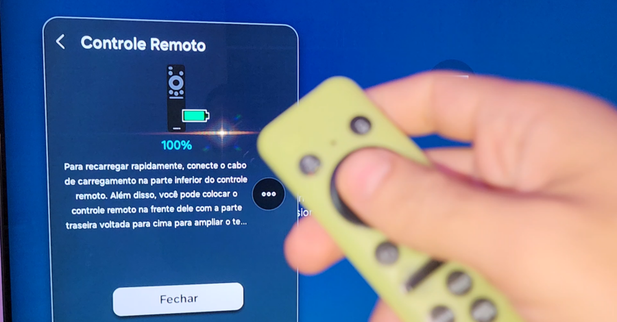 COMO SABER QUANTOS % DE CARGA A BATERIA DO CONTROLE REMOTO DA TV SAMSUNG TEM?