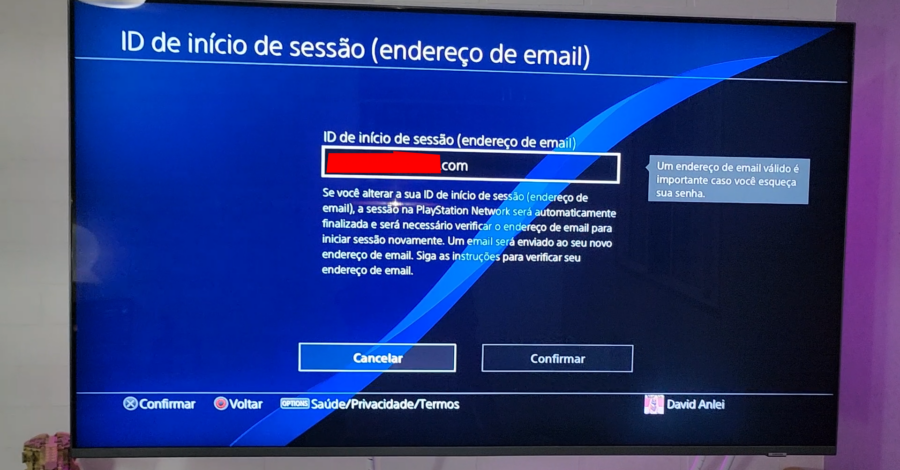 ONDE IR NAS CONFIGURAÇÕES DA CONTA PLAYSTATION PARA ALTERAR MEU E-MAIL ( ID de início de sessão )