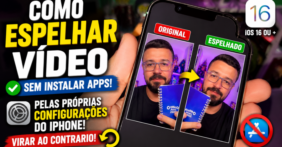 COMO ESPELHAR VÍDEO SEM INSTALAR APPS PELAS PRÓPRIAS CONFIGURAÇÕES DO IPHONE ( VIRAR AO CONTRARIO )