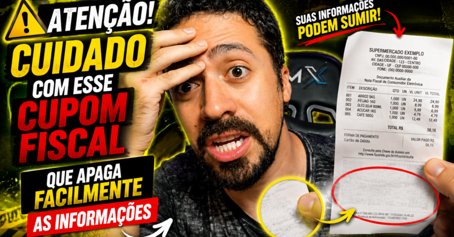 ⚠️ ATENÇÃO! CUIDADO COM ESSE CUPOM FISCAL QUE APAGA FACILMENTE AS INFORMAÇÕES