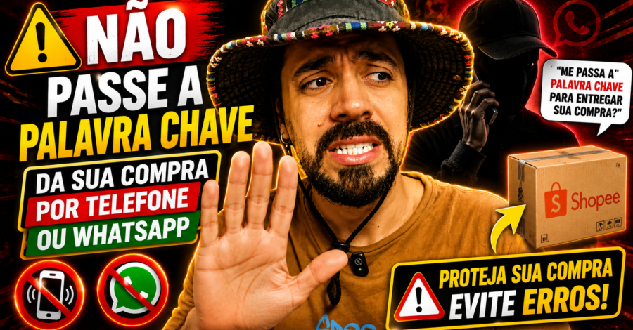⚠️ NÃO PASSE A PALAVRA CHAVE DA SUA COMPRA POR TELEFONE OU WHATSAPP PARA O ENTREGADOR