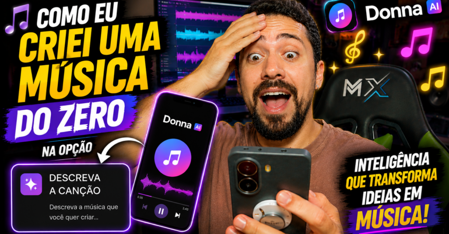 🎵 COMO EU CRIEI UMA MÚSICA DO ZERO NA OPÇÃO ” DESCREVA A CANÇÃO ” NO APP DONNA AI