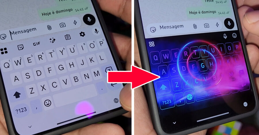 COMO COLOCAR TECLADO LED: NEON KEYBOARD COLORIDO NO CELULAR