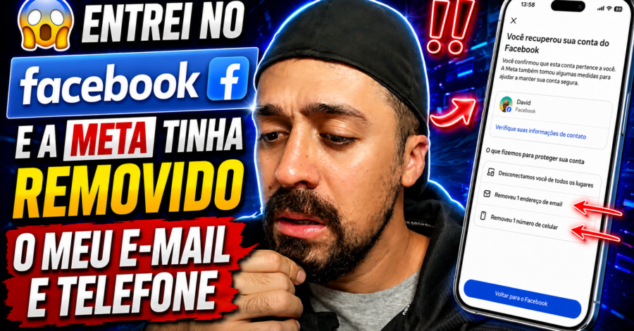 😱 ENTREI NO MEU FACEBOOK E A META TINHA REMOVIDO O MEU E-MAIL E TELEFONE