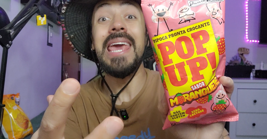 🍓 OLHA O QUE ENCONTREI NO SUPERMERCADO: PIPOCA PRONTA CROCANTE SABOR MORANGUETE ( POP UP! )