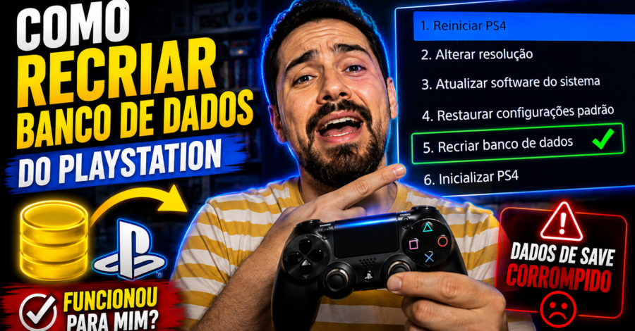 COMO RECRIAR BANCO DE DADOS DO PLAYSTATION – FUNCIONOU PARA MIM QUANTO A DADOS DE SAVE CORROMPIDO?