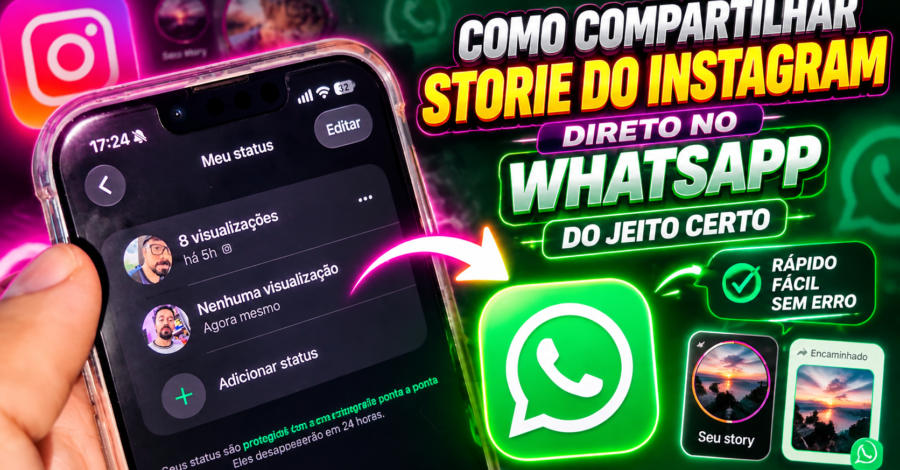✅ COMO COMPARTILHAR STORIE DO INSTAGRAM DIRETO NO WHATSAPP DO JEITO CERTO