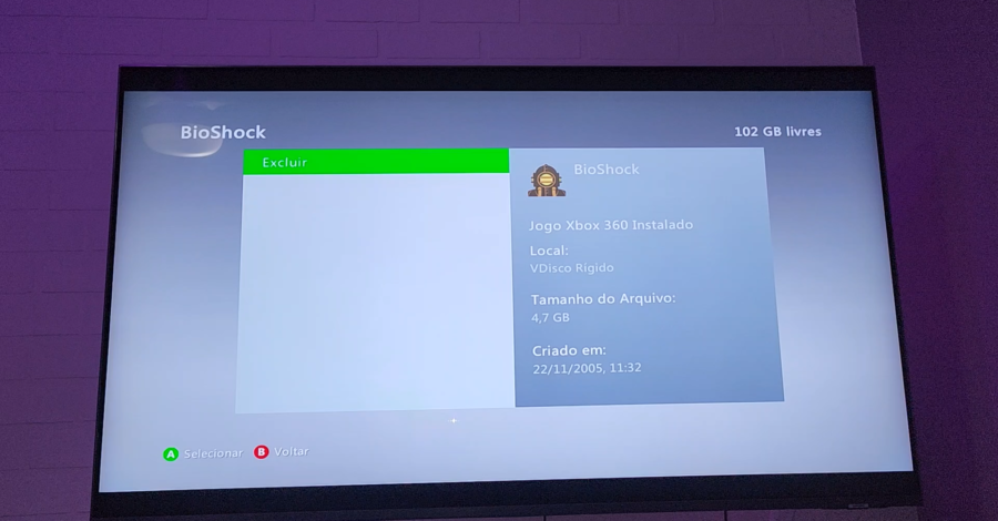 COMO EXCLUIR JOGO QUE FOI SALVO NO HD DO XBOX360 ( DISCO RIGIDO )