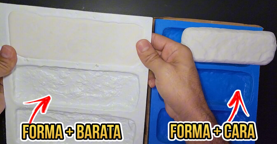 COMPARAÇÃO / QUAL É A MELHOR? FIZ TIJOLINHO DE GESSO NA FORMA DE PLÁSTICO E NA DE SILICONE