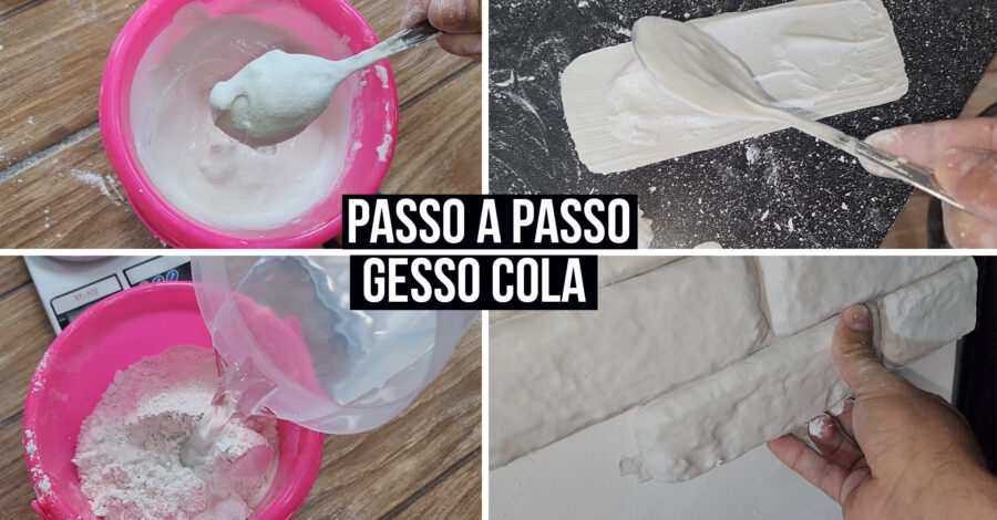 COMO PREPARAR GESSO COLA PARA COLAR TIJOLINHO DE GESSO NA PAREDE ( PASSO A PASSO FÁCIL )