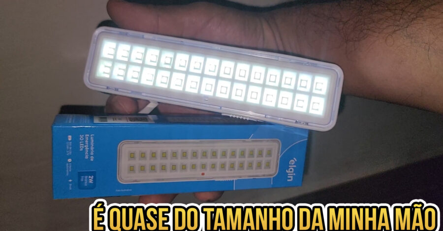 É PEQUENA! PENSEI QUE FOSSE GRANDE A LUMINÁRIA DE EMERGÊNCIA 30 LEDS DA ELGIN ( LUZ DE EMERGÊNCIA )