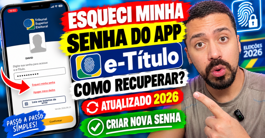 ESQUECI MINHA SENHA DO APP E-TÍTULO COMO RECUPERAR? ATUALIZADO 2026 | criar nova senha