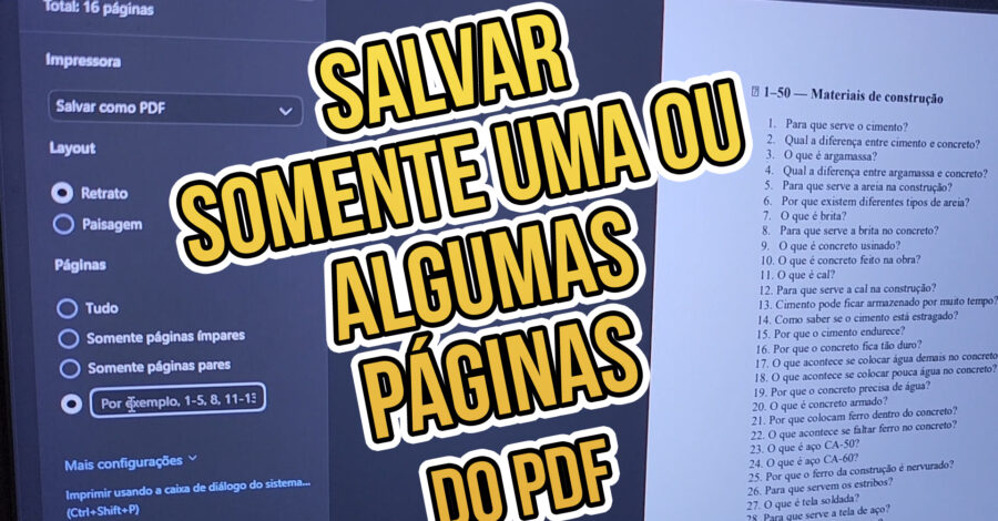 COMO SALVAR APENAS ALGUMAS PÁGINAS DO PDF ESPECÍFICAS