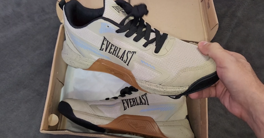 DETALHES DO TÊNIS EVERLAST JUMP 5 LOW BEGE / PRETO